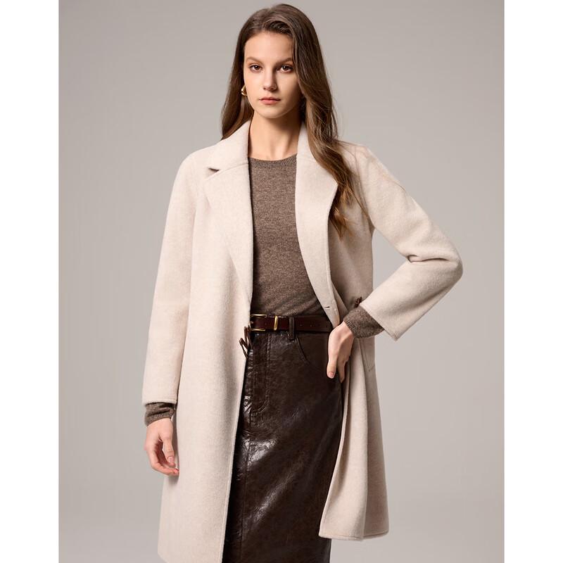 Sishui Nianhua Women's Elegant Mid-length Wool Coat