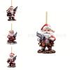 Bright And Fun Santa Claus Handheld Gun Ornament For Merry Christmas Tree Hanging