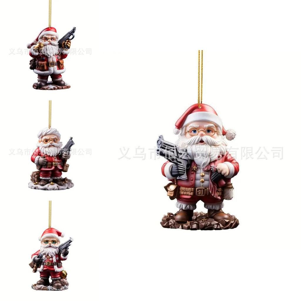 And Bright Fun Santa Claus Handheld Gun Ornament For Merry Christmas Tree Hanging