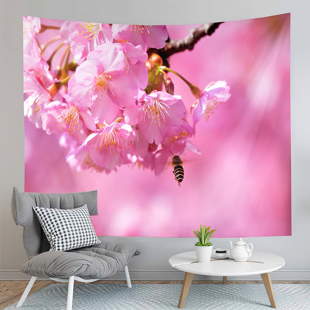 Mountain Fuji Japan Tapestry Cherry Sakura Blossom Temple Tapestry Wall Hanging Decor Tapestries Bedroom Home Living Room Dorm