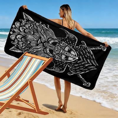 Odin Viking Warrior 2D Flat Print Beach Towel, Large Soft Quick Dry Towel for Beach Camping SwimmingZSTJ0915129