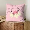 1Pc Gravity Falls Waddles The Pig Cute Cartoon Pillowcase, Soft Pink Polyester Zippered Cushion Cover, Machine Washable, Ideal F