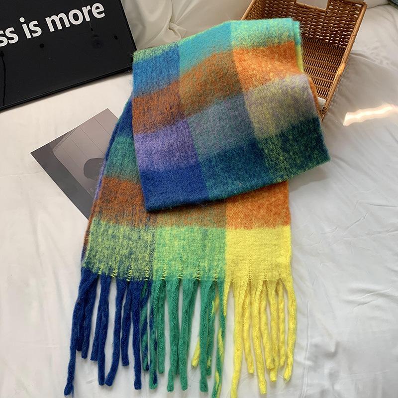 Knitted scarf Thickened warm scarf Women's winter high-end warm scarf Scarf Shawl