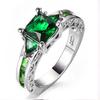 Luxury Female Crystal Pink Stone Ring Trendy Silver Color Engagement Wedding Jewelry