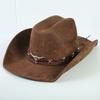 Popolare cappello western da cowboy in camoscio stile europeo e americano per uomo e donna, semplice e alla moda, a tesa larga, cappello jazz
