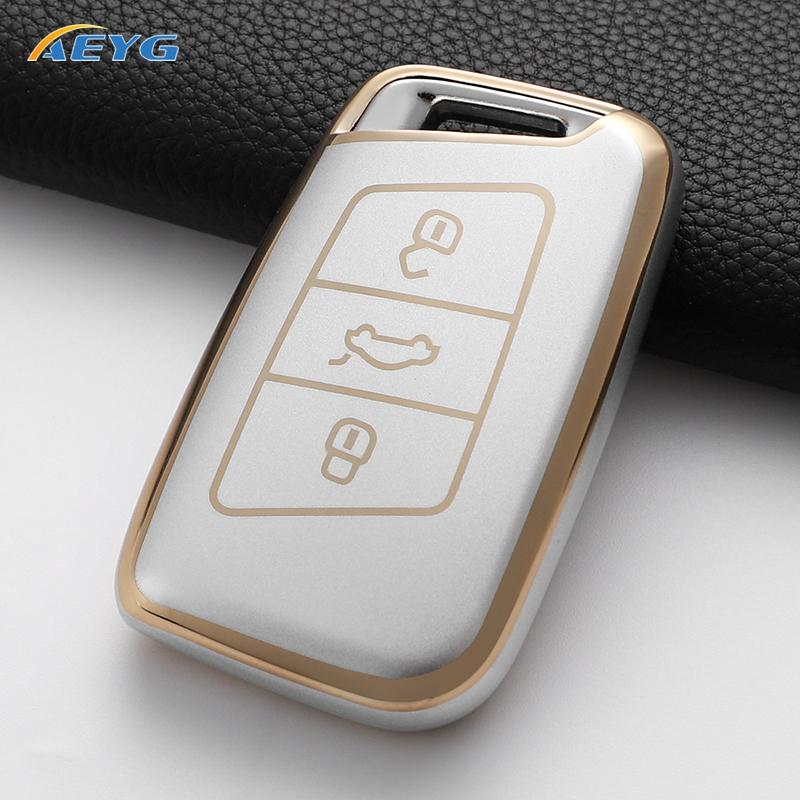 Soft Tpu Car Key Case Protector Accessories For Vw Volkswagen Passat B8 Tiguan Magotan Golf For Skoda Kodiaq Superb A7 Keychain