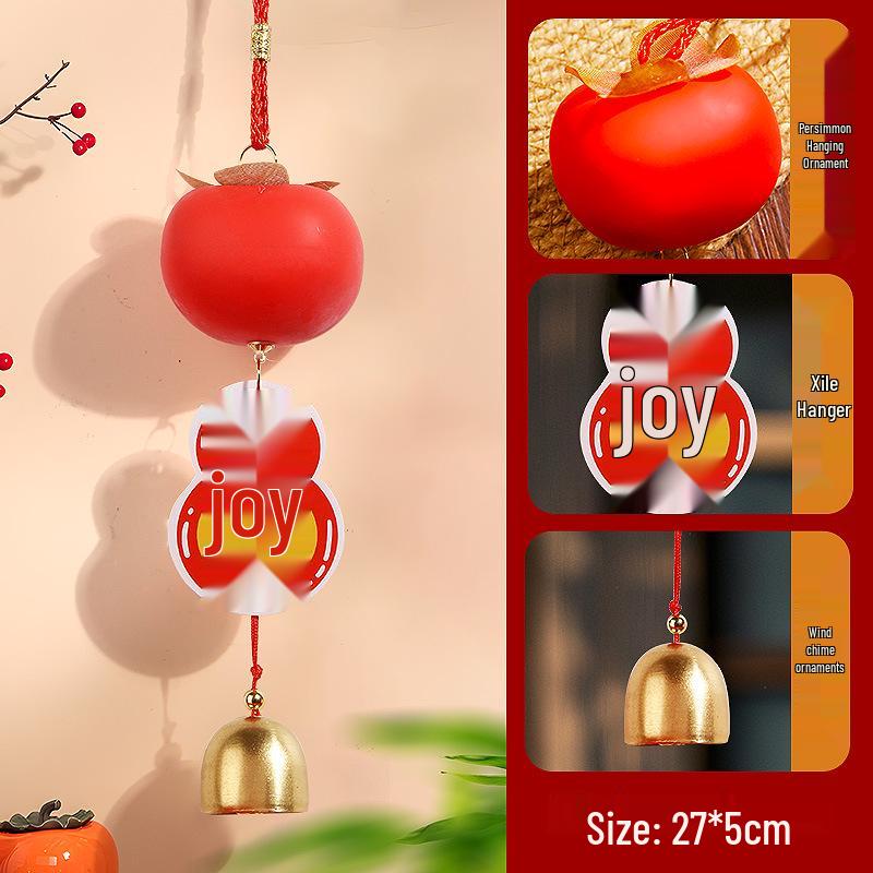 2025 Year of the Snake New Year Door Hanging Persimmon and Ruyi Ornament for Festive Decor
