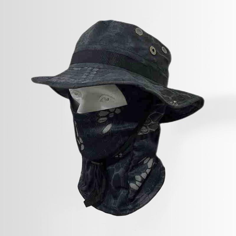 2Pcs/Set Wide-brimmed Hat Balaclava Mixed Set Men Sunscreen Boonie Cap Outdoors Hiking Camping Sun Hat Fisherman Hat