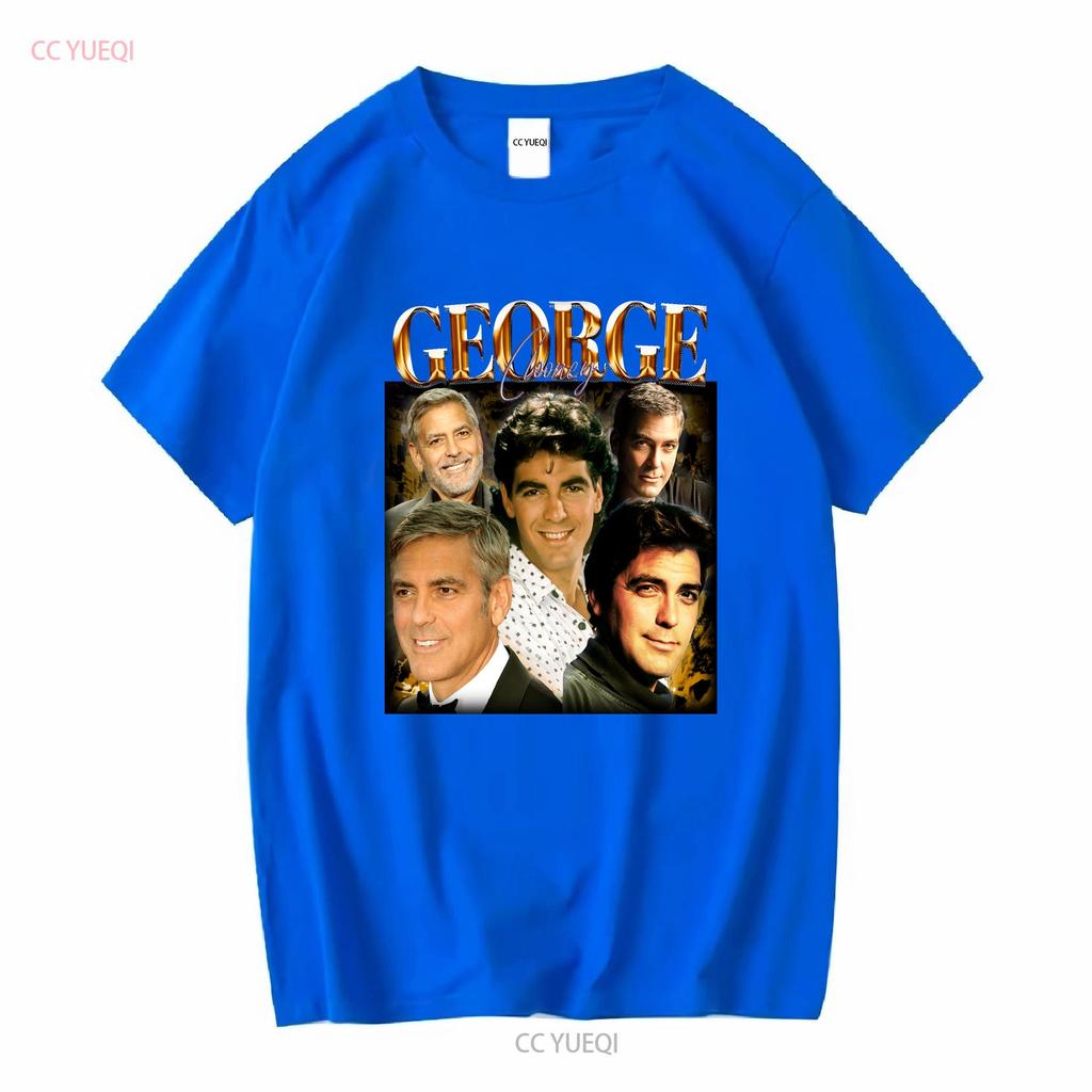 GEORGE CLOONEY T-SHIRT Vintage T-Shirt Anni '90 Retro Merch Omaggio Fan manica lunga o corta vintage Lavato grafica Unisex Versatile