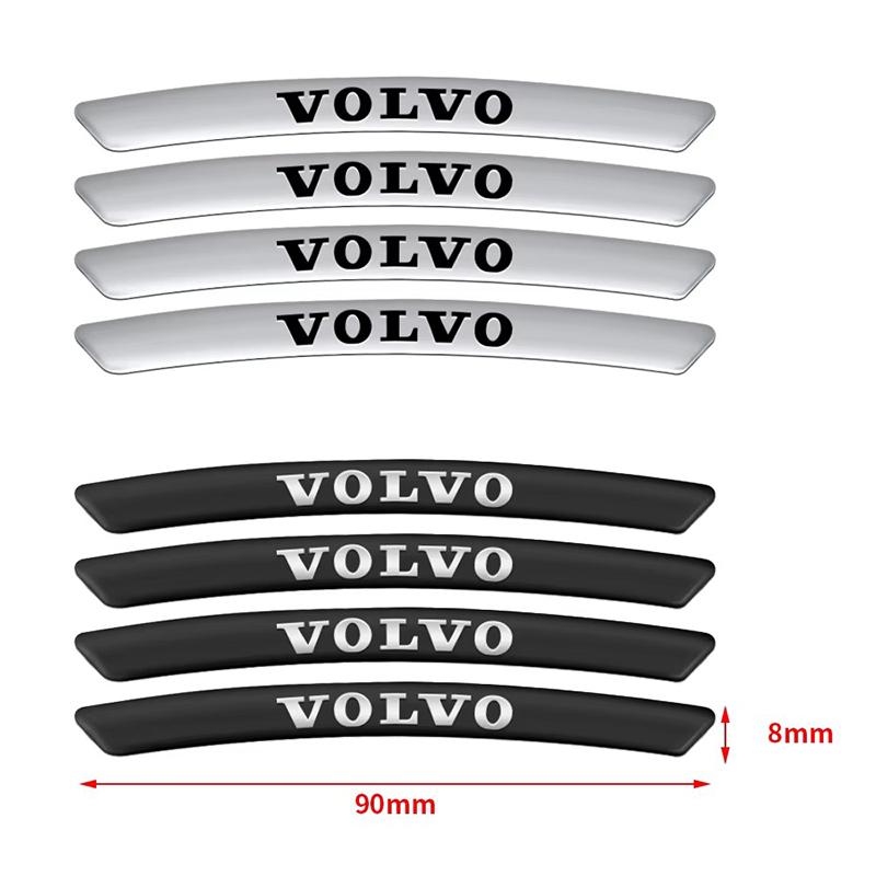 4pcs Aluminum Car Emblem Wheel Rim Stickers Decor Accessories For Volvo Rdesign T6 AWD C30 C70 S40 S60 S70 S80 S90 V40 V50 V60