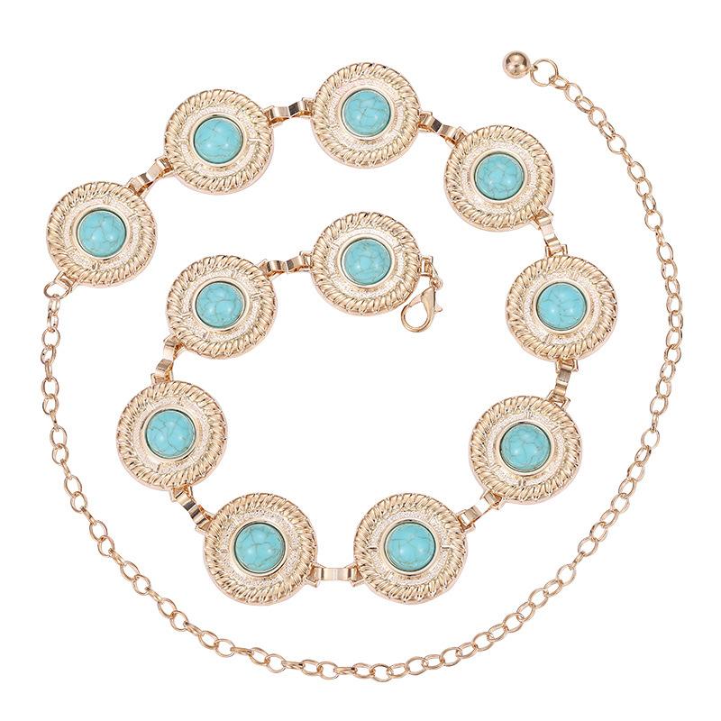 Metal Waist Chain Women'S Dress Waist Decoration Retro Silver Hook Adjustment Belt Five Optional