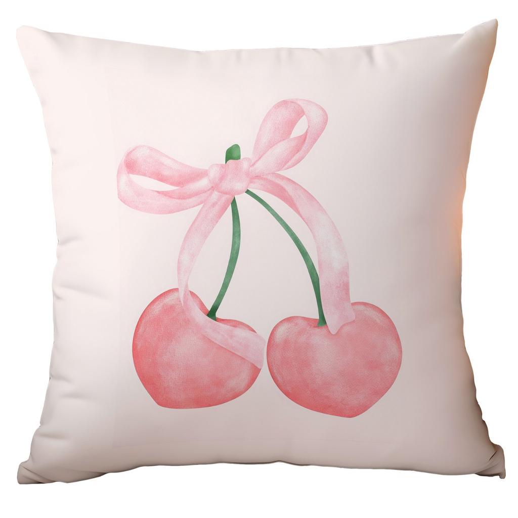 New Pink Bow Cherry Pillow Cover Home Sofa Cushion Pillow Cover Ornament Premium Durable Quality Useful Practical
