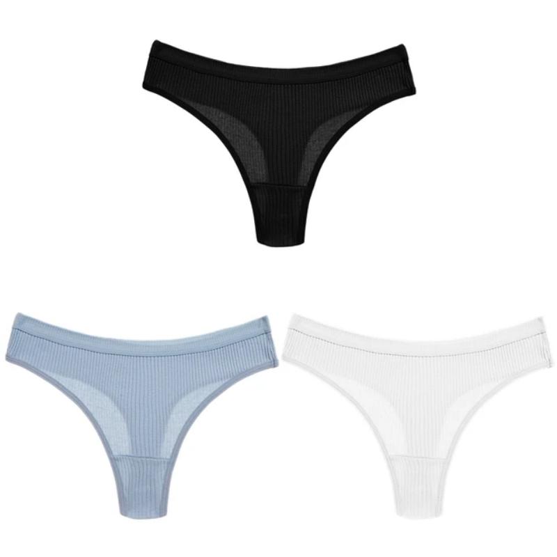 3Pcs Women Cotton Panties Fashion V Waist Underpants Sexy Girls Briefs M-2XL Low-Rise Ladies Underwear Women's Lingerie