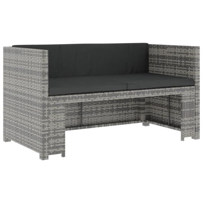 5-piece Garden Furniture Set with Cushions - Grey - 130 X 70 X70 Cm