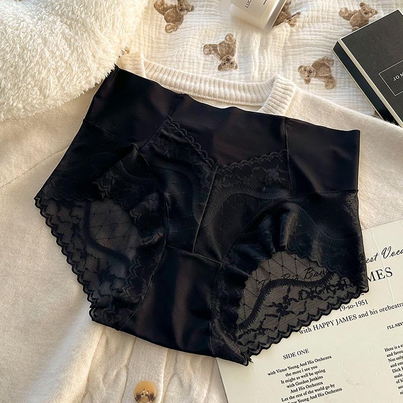 Big Size Lady Sexy Lace Edge Lift Hip Breathable High Waist Pure Desire Wind Underwear