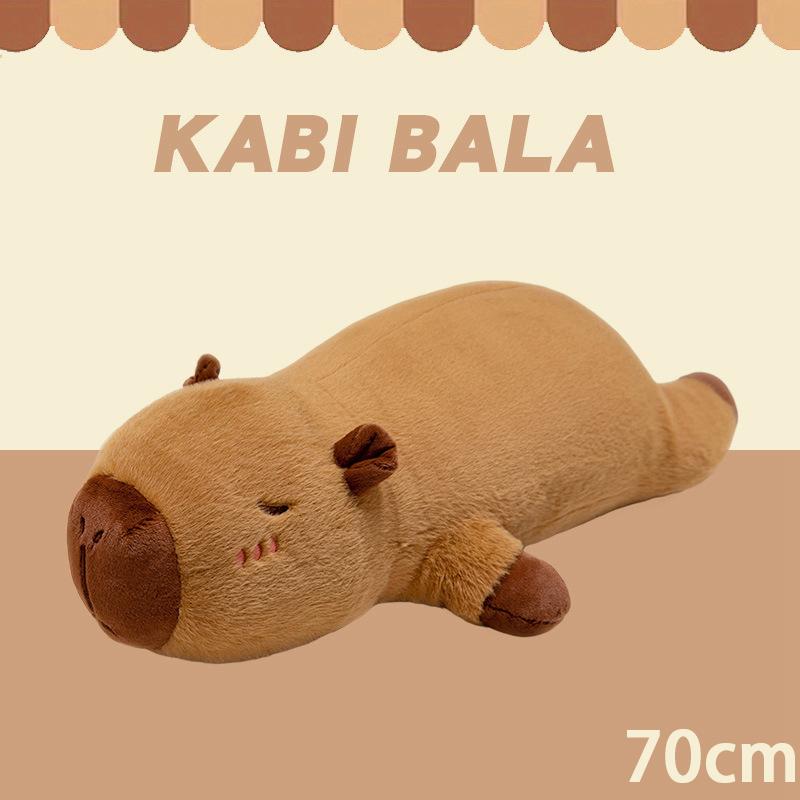 Peluche Capibara Kawaii Giocattolo Capibara Imbottito Bambola Soffice Cuscino Morbido per Sonno Lungo Cuscino per Divano Giocattoli per Pisolino per Scuola Natale