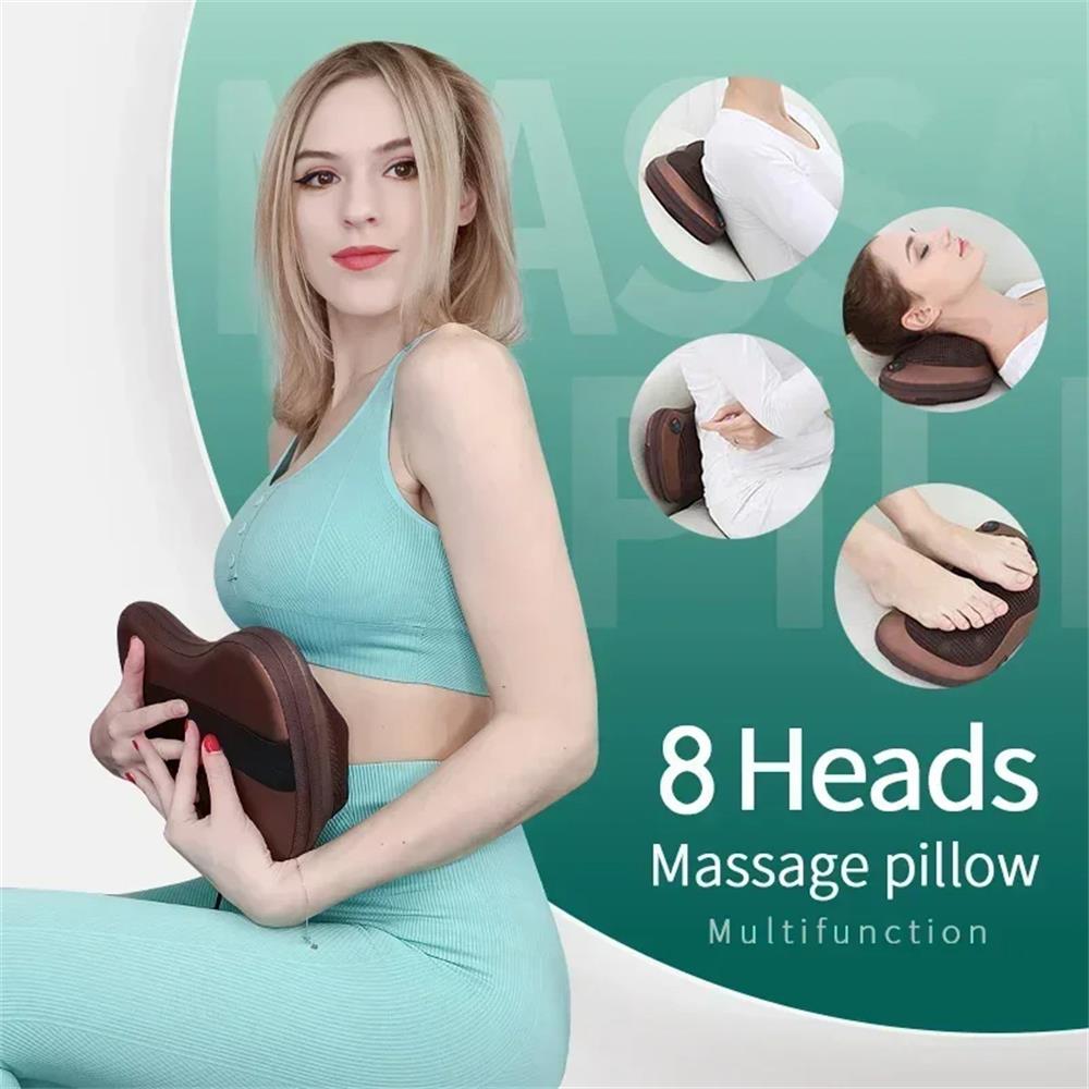 Electric Massage Pillow for Neck & Shoulders - Deep Tissue Kneading Shoulders, and Back Massage Pillow
