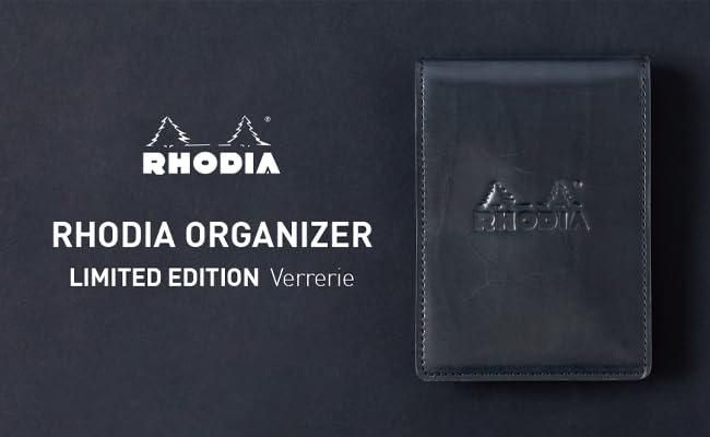 RHODIA Mini 3-Ring System Organizer (11x8cm, 11mm Ring Diameter, Cowhide Leather) Verli Black Cf11ogz04bk