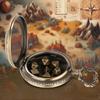 Unique Pocket Watch Case with 7pcs/set Metal Polyhedral Dices Pendant Delicate Pocket Watch for Gamers and Collectors