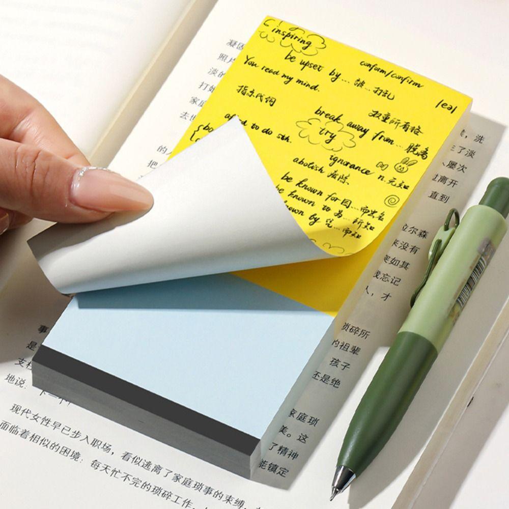 50/100Sheets Color-blocking Memo Pad Non-sticky Message Paper Writing Notepad  School Office