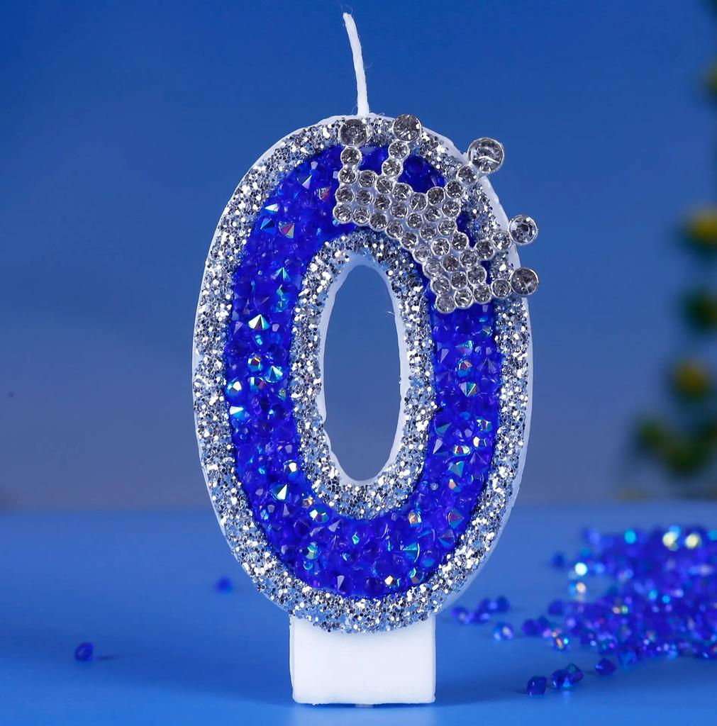 Number Birthday Candle Shiny Crown Digital Cake Topper Candle Kids Birthday Anniversary Party Decoration Supplies Birthday Favor