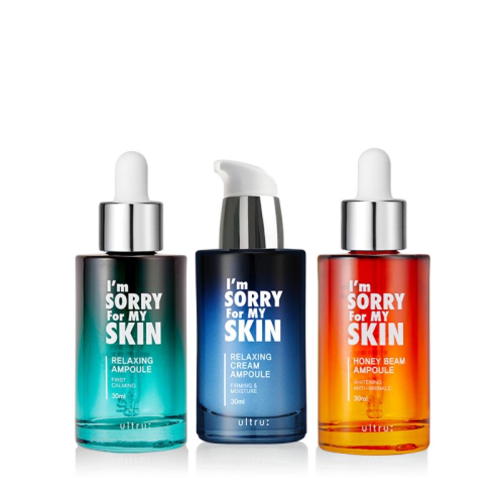 Imsorryformyskin Лучший набор ампул из 3 штук Успокаивающий Упругость Осветляющий Relaxing+cream ampoule+honey beam