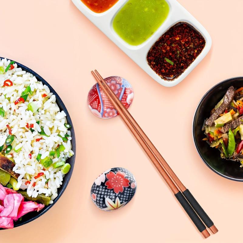 6PCS Floral Ceramic Chopstick Holder Suitable for Tableware and Decoration with Bright Floral Patternsperfect for Kitchen or Dining Table Accessories