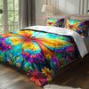 3pcs Vibrant Butterfly Floral Bedding Duvet Cover Set Butterfly Garden Bedding Set Colorful Butterfly Themed Tropical Butterfly