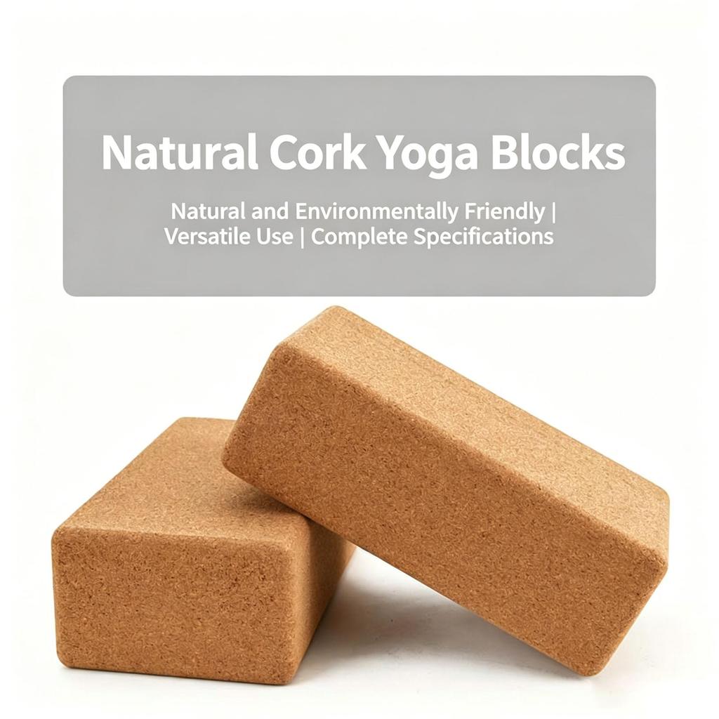 Lightweight Cork Yoga Blocks, High Density Non-slip Bricks for Yoga, Pilates, Stretching, Balance and Deepening Poses for Beginners and Advanced Yogis
