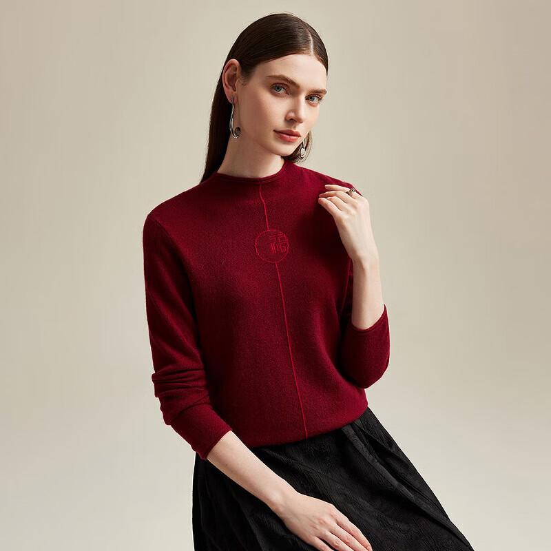 Zhaojun Women's Mock Neck Pure Cashmere Sweater