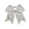 Rhinestone Rose Red Cheerleading-Schleife mit elastischem Haargummi und Glitzer-Akzent