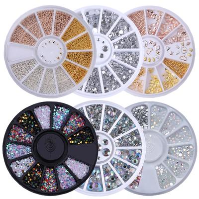 Gemischte Farben Nail Art Glitter Strass Kristall Edelsteine Schmuck Perle Maniküre Dekoration Zubehör Nagel Zubehör Für Professionelle