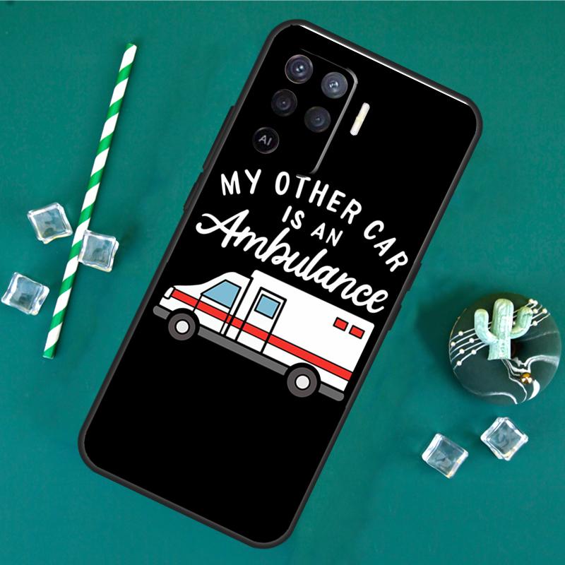 Ambulance Car Case For Oppo A40 A60 A80 A16 A76 A96 A18 A38 A58 A78 A98 A91 A15 A17 A74 A94 A54 A57S Cover