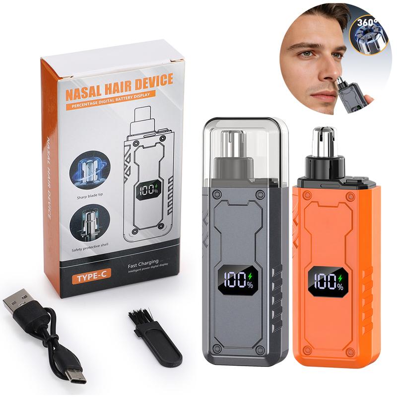 USB Rechargeable Painless Nose Hair Trimmer For Man LED Display Electric Nose Hair Clipper Shaver Washable Travel Portable Gifts