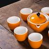 Rotating Ceramic Kung Fu Tea Set with Side Handle Filter Pot