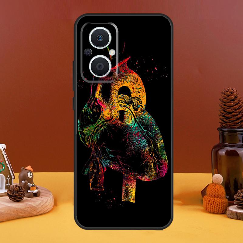 Human Heart Brain Lungs Case For OPPO Reno 10 Pro 11 F 4 5 6 7 8 Lite 4Z 5Z 8T OPPO Find X5 X2 X3 Lite X6 Pro Cover