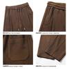Mens Drawstring Curved Sweatpants Loose Wide Leg Thickened Casual Long Trousers