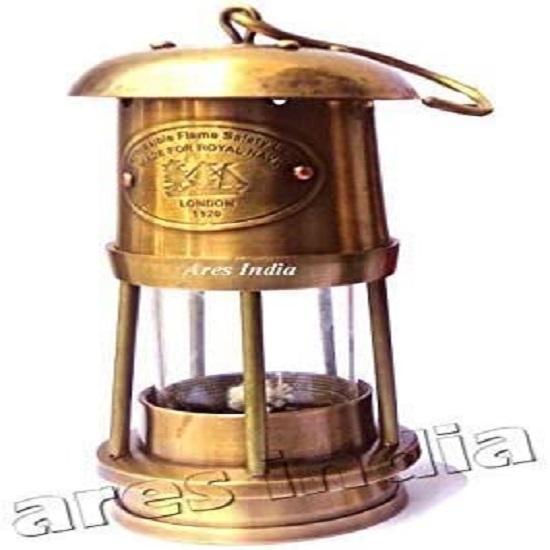 Námořní mosazná starožitná hornická lampa Ručně vyráběná vintage lampa na závěsnou loď na ropnou loď