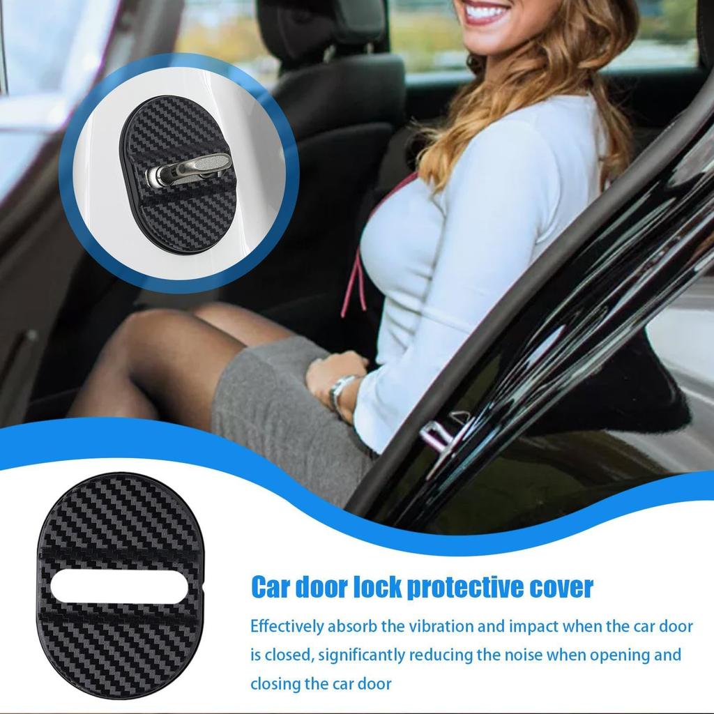 Rebornsun Car Door Latch Lock Trim Cover, Car Door Latch Protection Cover - Auto