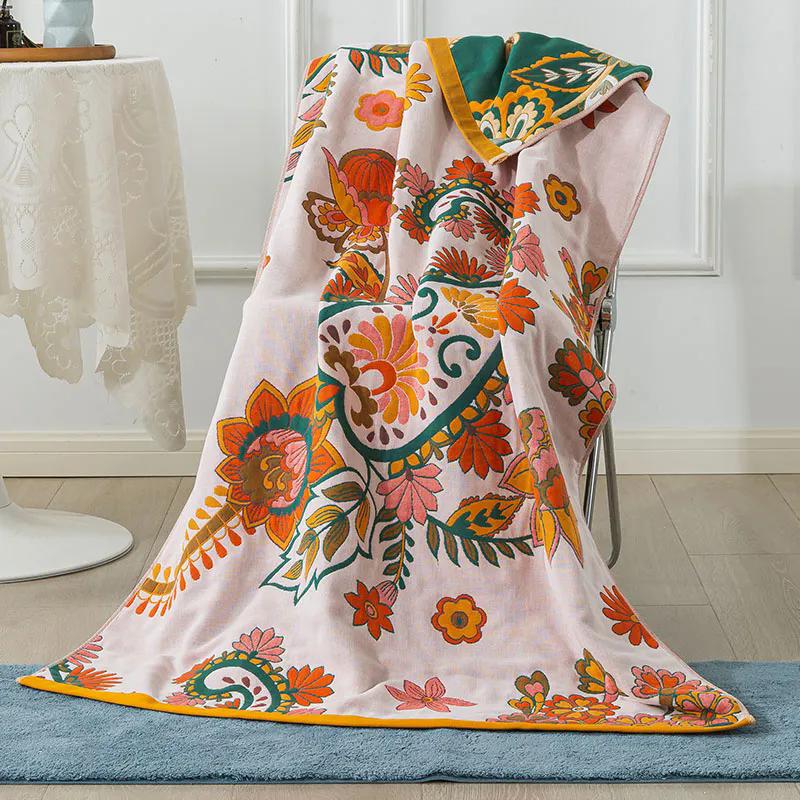 Cotton Gauze Bath Towel 90x180cm Enlarged Thick Bath Wrap Household Couple Absorbent Quick-drying Large Towel
