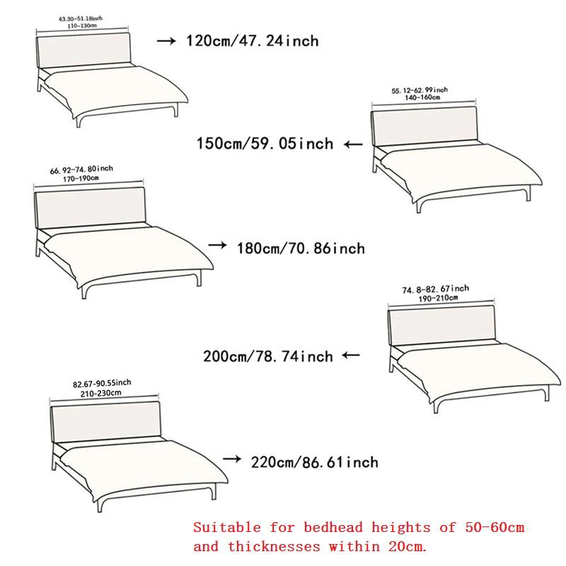 Jacquard Velvet Bed Headboard Bedside Protector Cover Elastic All-Inclusive Backrest Dust Cover for Home Hotel Decor