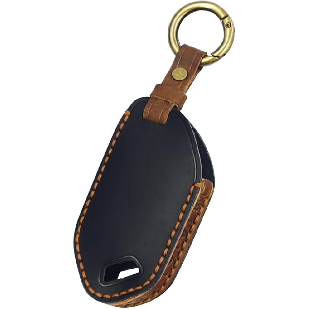Key Fob Cover for Kia Telluride Accessories 2023 2024 2025, for Sorento EV9 2024 2025 Key Fob Case, Leather Key Holder Shell, Remote Smart Key Black Leather