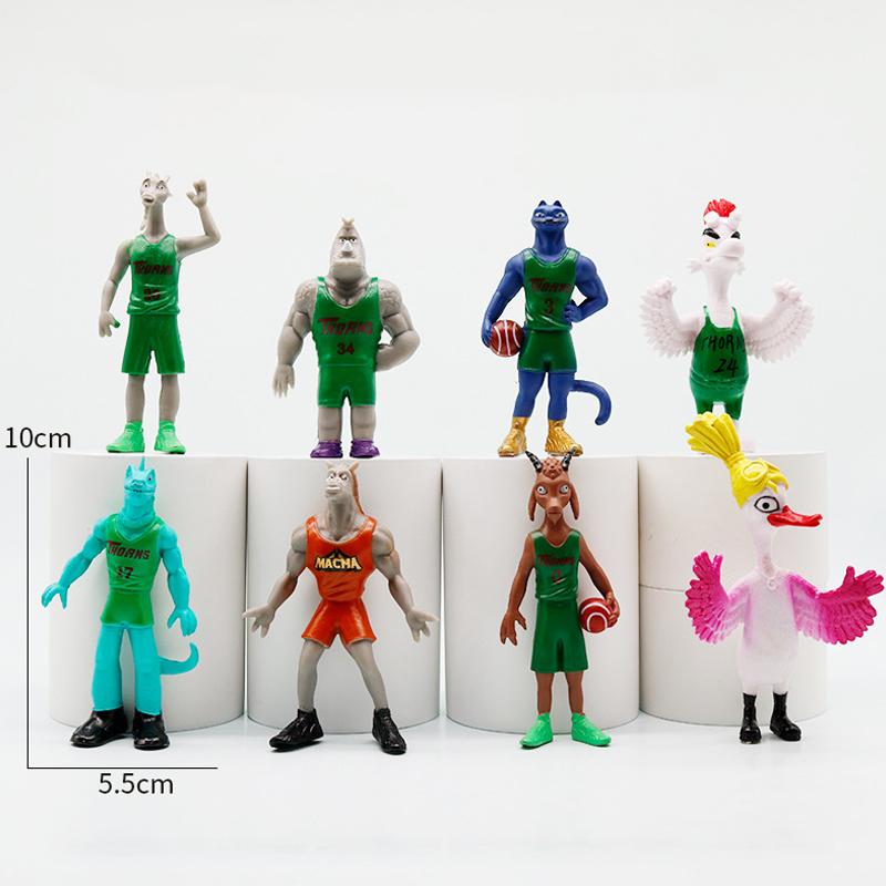 6-8Pcs New! Cartoon Miracle Dream Team Anime Figures Goat Cosplay Action Model Pvc Desktop Statue Ornament Collection Toy Gift