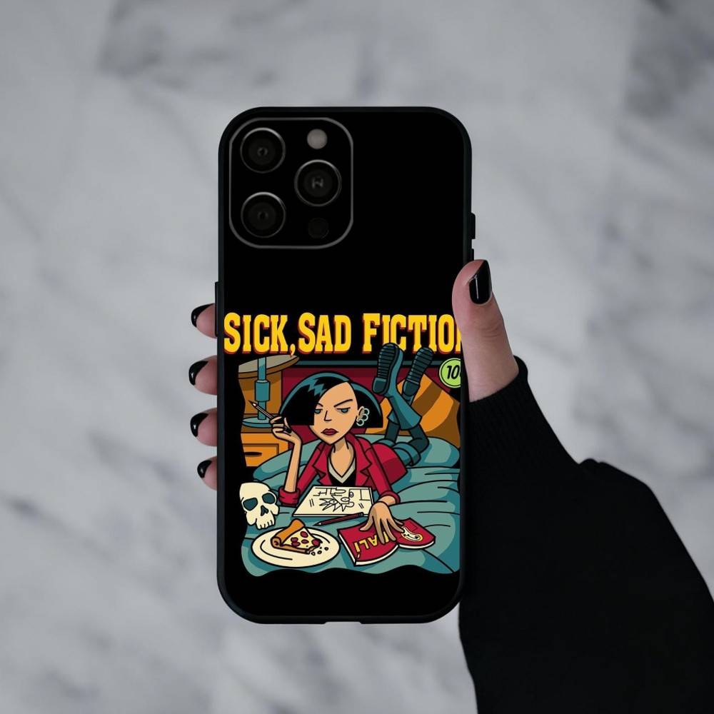 Daria Cool Girl Fashion Phone Case For iPhone 17pro,16,15,14,13,12,11 Plus,Pro Max,XS,Soft Silicone Black Cover