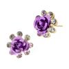 Women's Fashion Rose Flower Ear Studs Rhinestone Inlaid Earrings Jewelry Gift