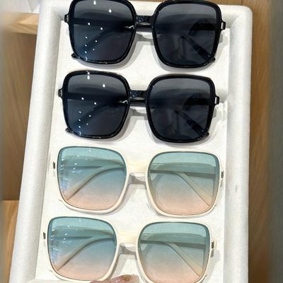 4 Pairs Trendy Retro Large Frame Korean Fashion Glasses for Women Men Daily Leisure Wear