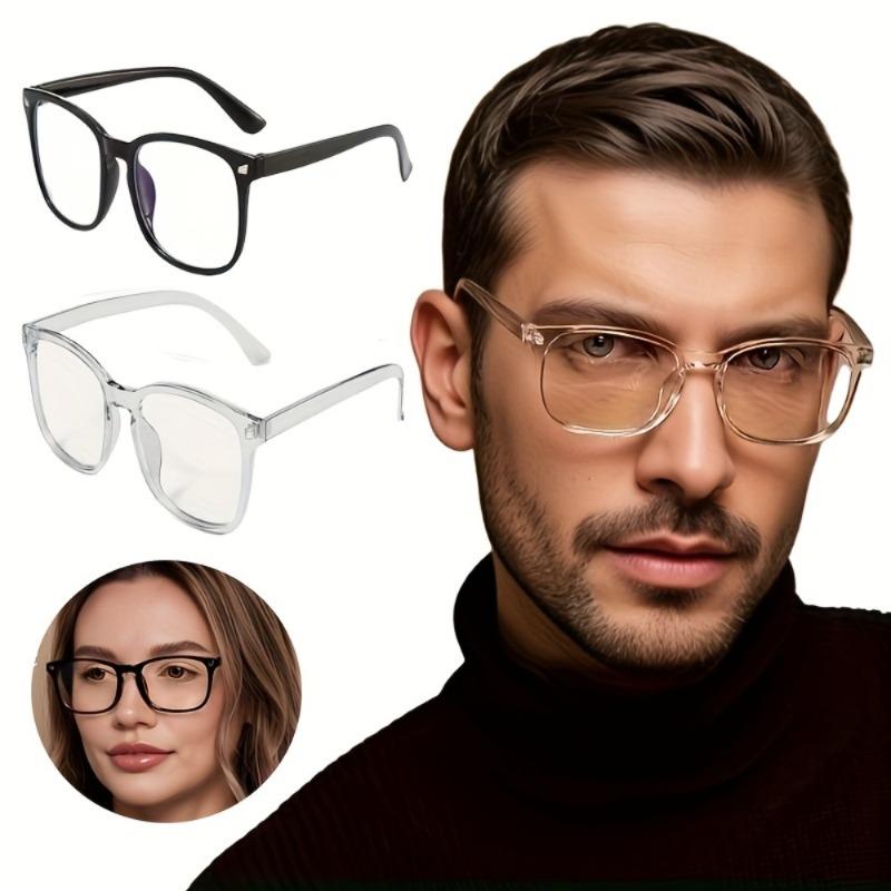1PCS Retro Flat Glasses for Men Women Anti Blue Light Computer Glasses Anti Box Rice Nail Frame