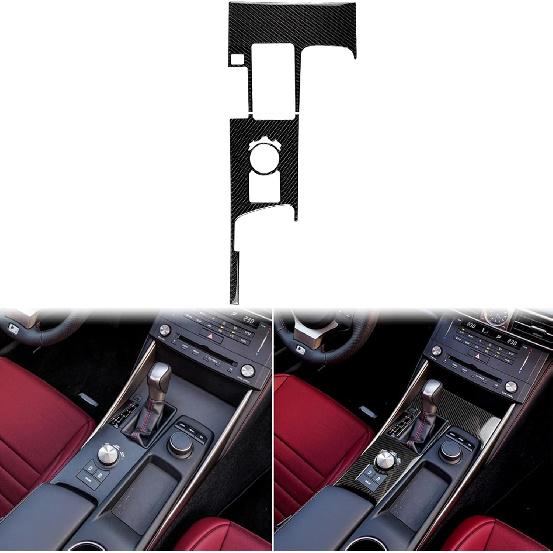 Schutzaufkleber Seitenverkleidung Mittelkonsole 2 Stück Premium-Aufkleber Echte Kohlefaser-Zubehör Kompatibel mit Lexus IS250 2014 2015/IS200t