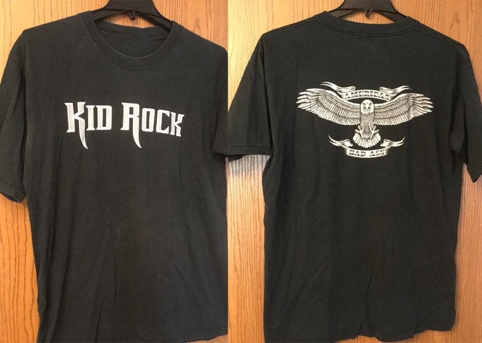 Kid Rock American Bad Ass Black Cotton T Shirt Full Size S-5XL L