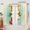 2pcs,2D plane printing Minimalist Curtains Cute Puppy Christmas Stocking Holiday (3) Versatile 100% Polyester (without rod)